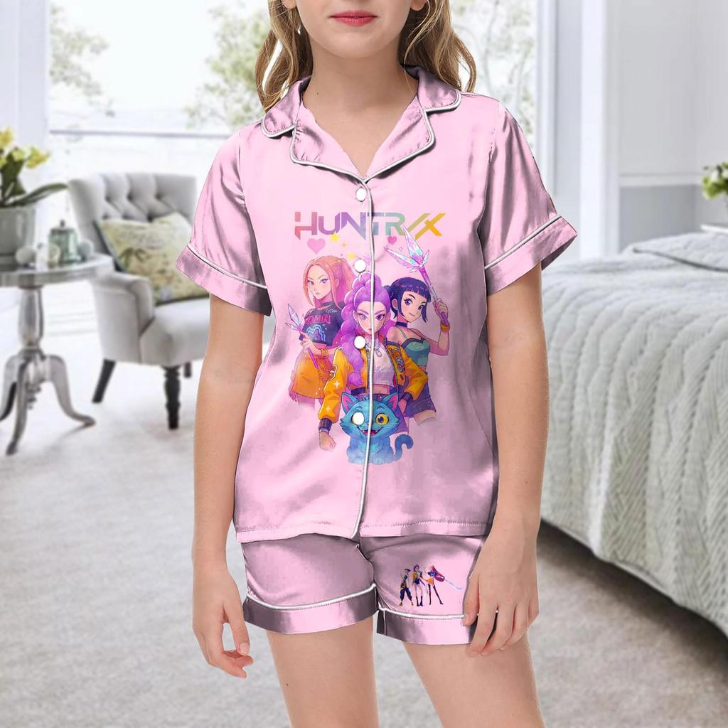 Детская домашняя одежда Пижамный комплект Топ с коротким рукавом Шорты Комплект из двух предметов Верхняя одежда Игровой кардиган Одежда