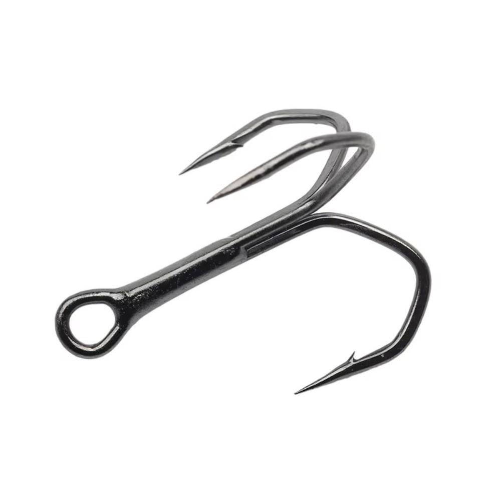 10pcs Black Color Treble Hook High Strength Bass Hooks 2026 Fishing Lure Hooks Bass Fishing
