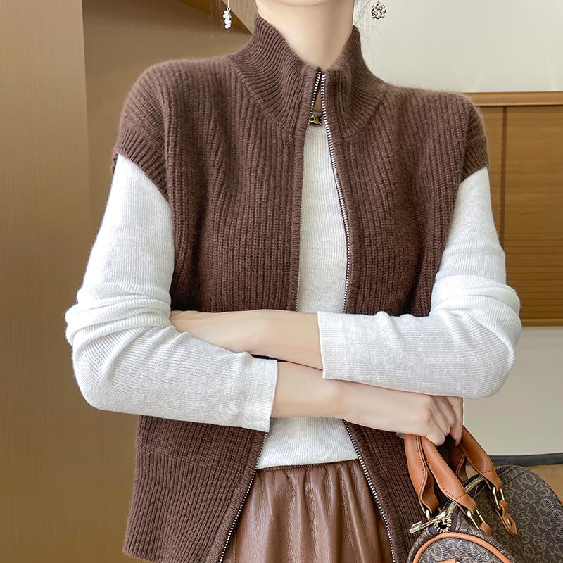 Женский кашемировый кардиган Qinghe Cashmere 30% кашемира 70% шерсти Осенний и зимний кашемировый кардиган Мягкий и теплый