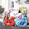1 шт. Плед BT21 с персонажами Мягкий плед для дома Спальни Кровати Дивана Путешествий Офиса Однотонный Рождественский плед