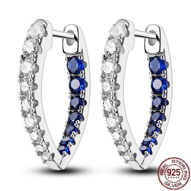 100% настоящие серьги из серебра 925 пробы, снежинка, циркон, в форме сердца, золото, розовое золото, циркон, ювелирные изделия, сверкающий кулон-обруч