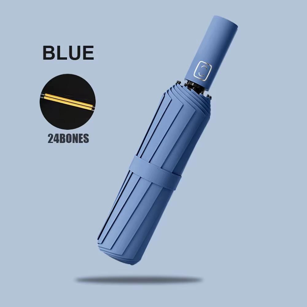 Усиленный зонт с 24 косточками, мужской деловой прочный и долговечный ветроустойчивый зонт, солнцезащитный зонт с защитой от ультрафиолета, женский солнечный зонт