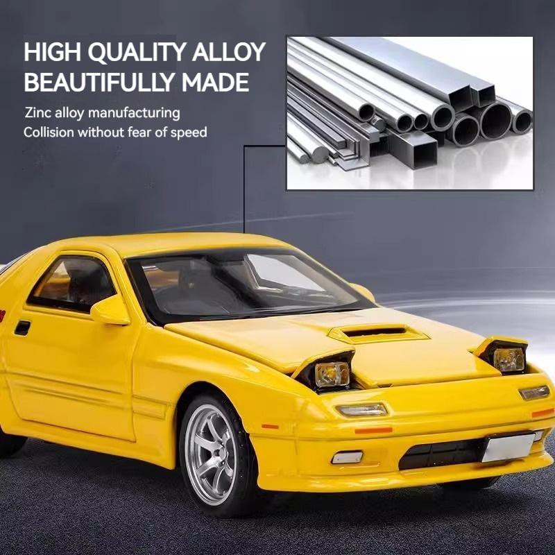 Литой 1/32 Mazda RX7 RX-7 FC INITIAL D Миниатюры Металлический сплав Модель автомобиля Игрушка Звук и свет Игрушки для мальчиков Детские подарки