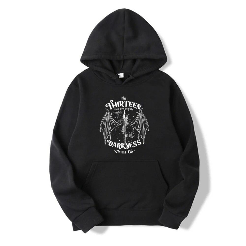 Толстовка с капюшоном The Thirteen Darkness Claims Us Толстовка с капюшоном Throne of Glass Пуловеры SJM Merch Bookish Толстовка с капюшоном для любителей книг Подарок унисекс