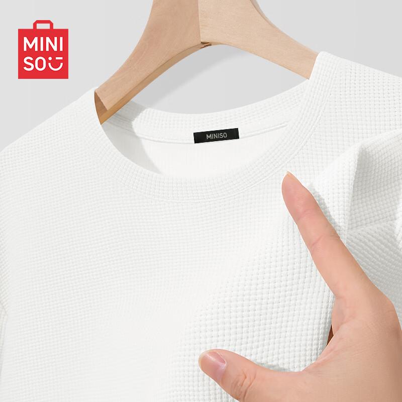 MINISO Мужская вафельная футболка с длинным рукавом