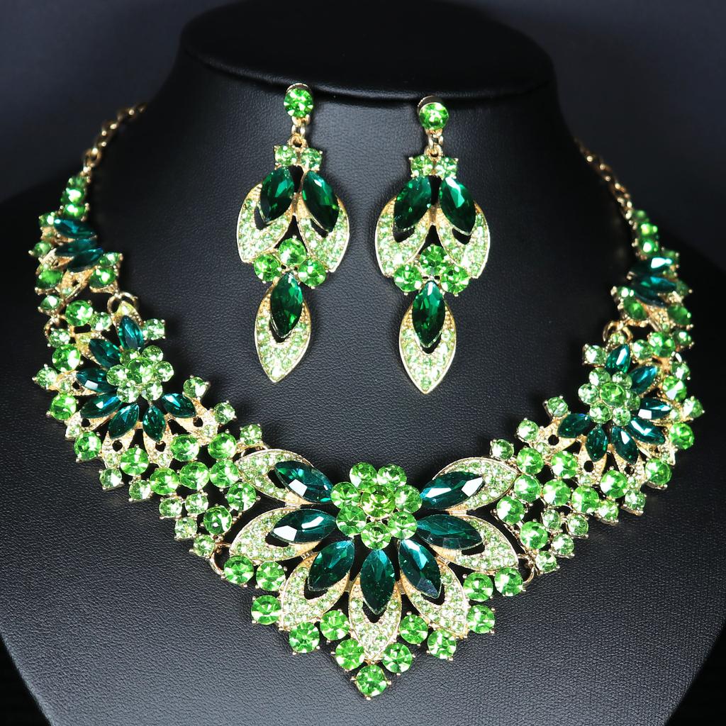 Товар Серьги Комплект Цепочка 2-х Части Кристалл Стеклянный Сплав Платье Аксессуары Женское Ожерелье