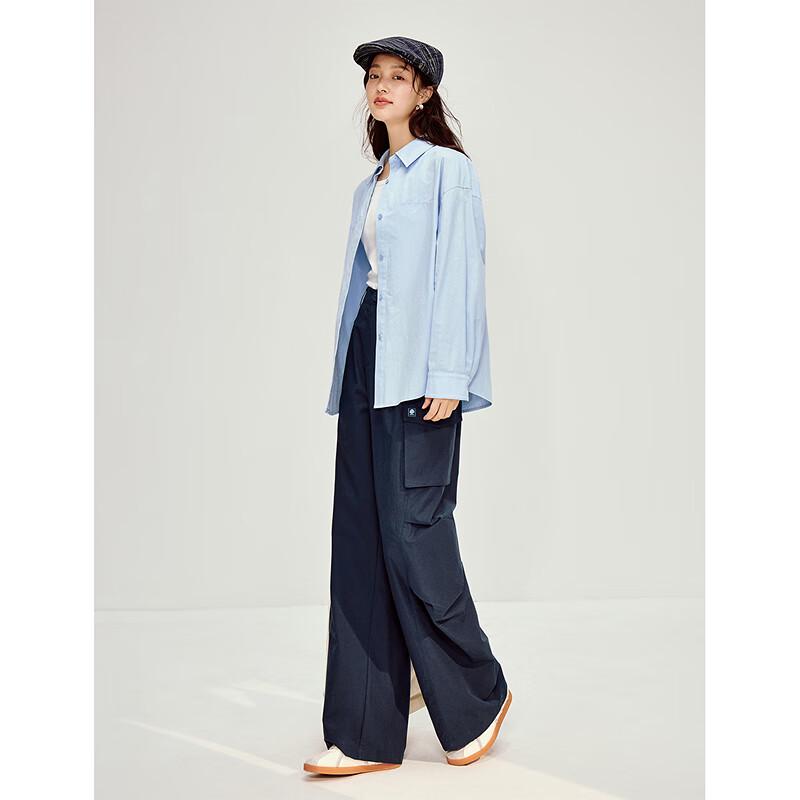 INMAN Женские повседневные мятые поплиновые брюки карго широкого кроя