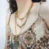 Yellow-Brown Maillard-Style Crazy Agate Cat Pendant Necklace