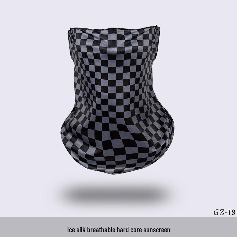 Ice Silk Ear-Hanging Face Mask - Breathable Sunshade & Neck Gaiter for Cycling & Sports