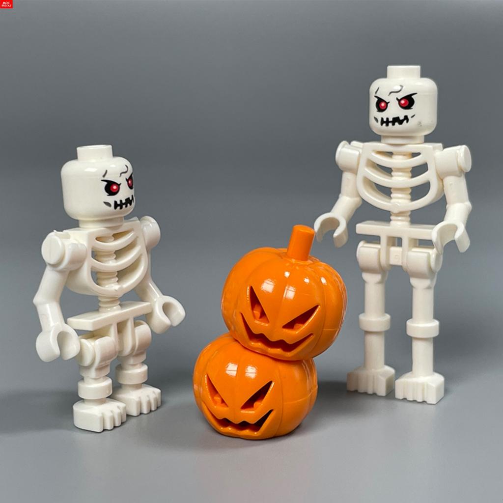 Нетоксичные Moc Кирпичи DIY Черно-Белый Тыква Скелет Череп Сборка Фигурка Образовательные Строительные Блоки Детские Игрушки Подарки