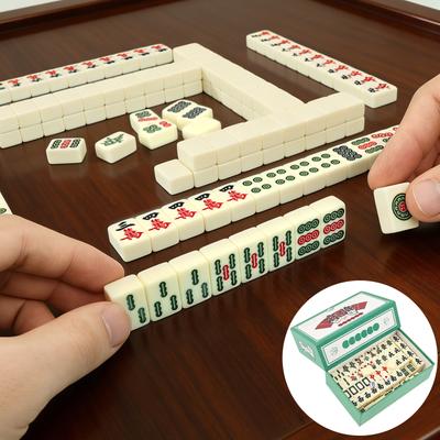 Мини Набор для Китайского Маджонга Портативная Настольная Игра Дорожный Маджонг для Семейных Посиделок Игра Семейный Досуг Время в Пути Вечеринка