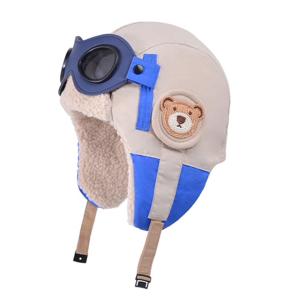 Winter Children's Goggles Integrated Hat Windproof Pull-Over Hat for Boys and Girls