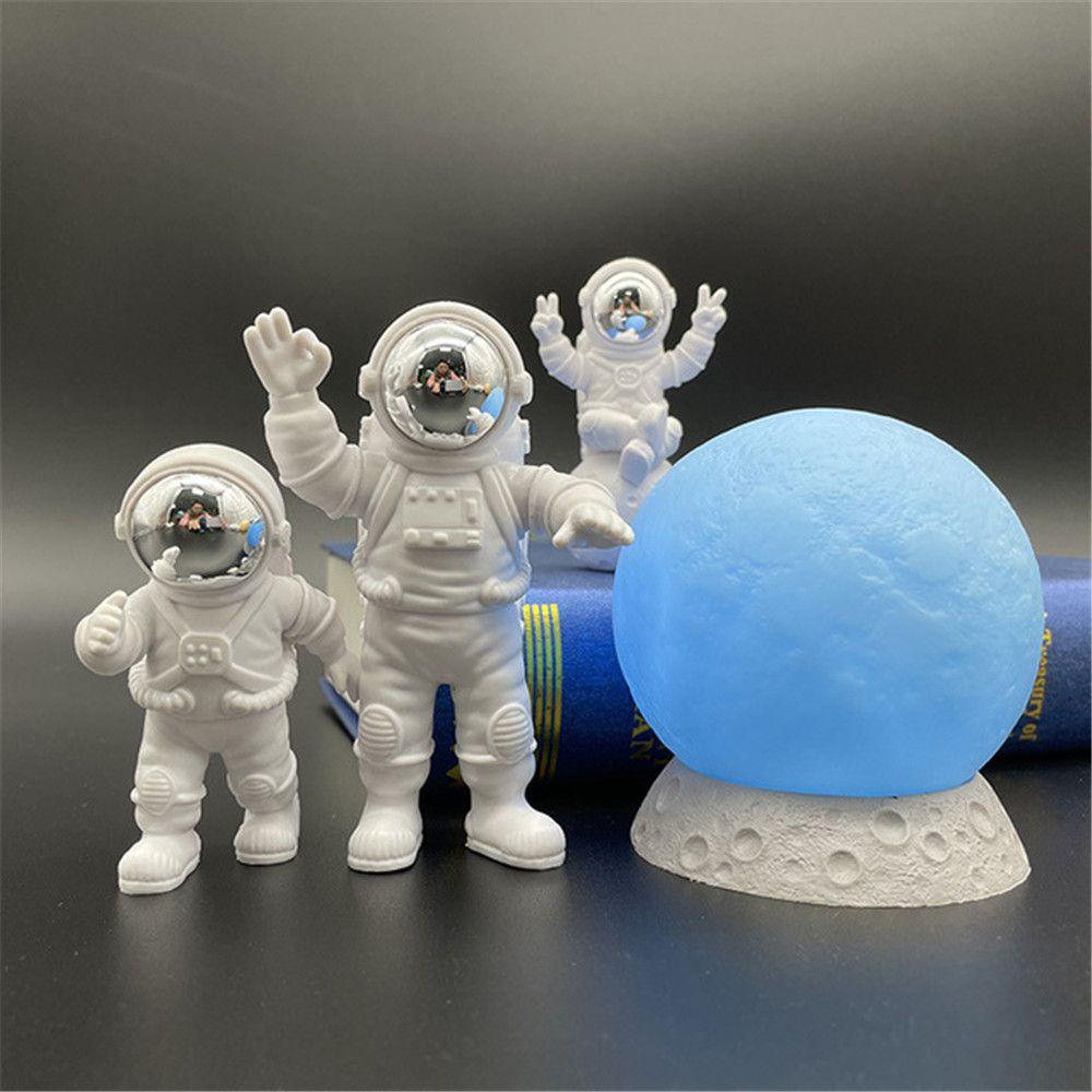 Торт на день рождения Космос Статуэтки космонавтов Украшения астронавтов со скульптурой Луны Фигурки космонавтов