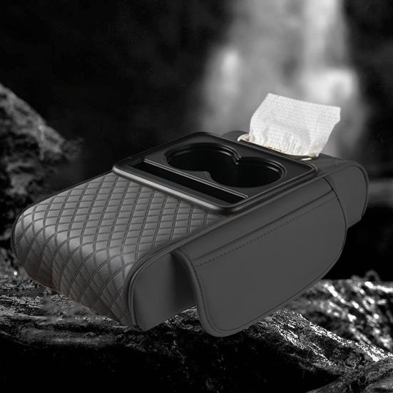 Универсальный чехол на подлокотник автомобиля, несколько отделений, простая установка, чехол на центральную консоль автомобиля с 2 подстаканниками