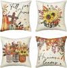 Осенняя тыква кленовый лист принт письмо льняная наволочка День Благодарения атмосфера декоративная гостиная диван подушка для спины