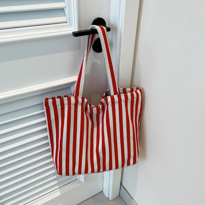 Ретро полосатая холщовая сумка через плечо, новая модная и простая маленькая свежая повседневная сумка-тоут большой вместимости