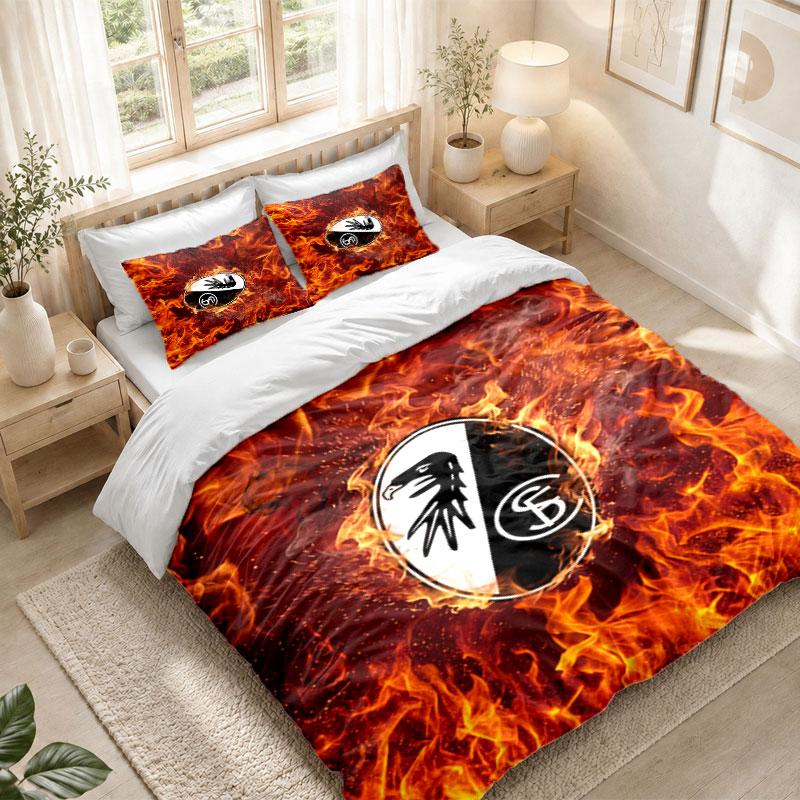 Bedding Set 1 Duvet Cover 2 Pillowcases SC Freiburg FC Print Bedroom Home Decoration