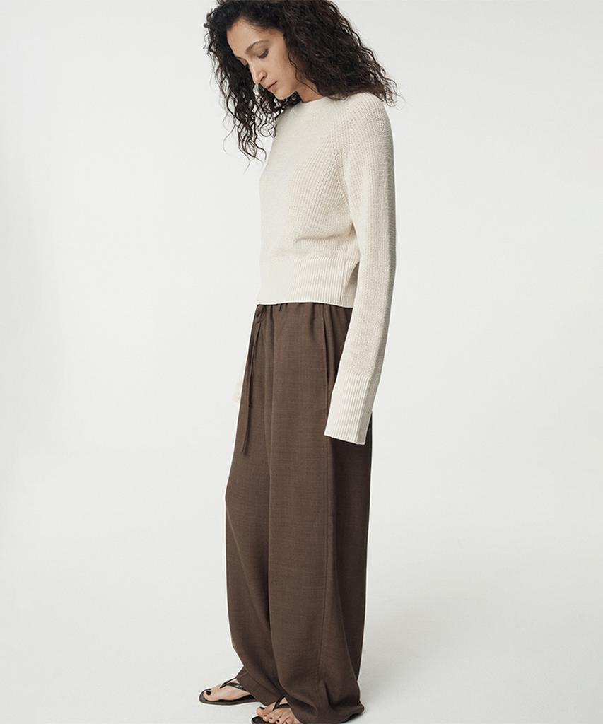 UMARMUNG Italian Orgarnic Cotton Yarn Ribbed Pullover_Paper