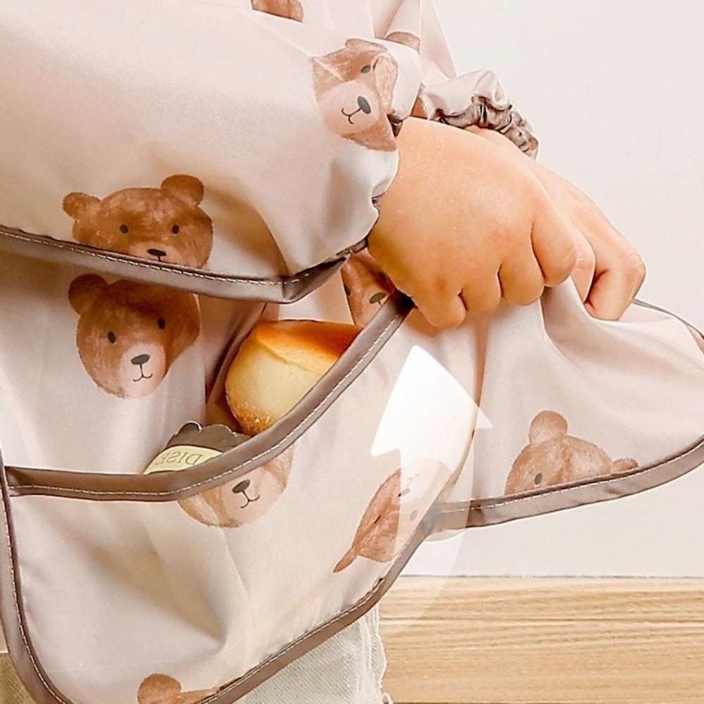 Easy To Clean Feeding Apron Colorful Cartoon Printing Full Body Cover Bibs  Self Feeding