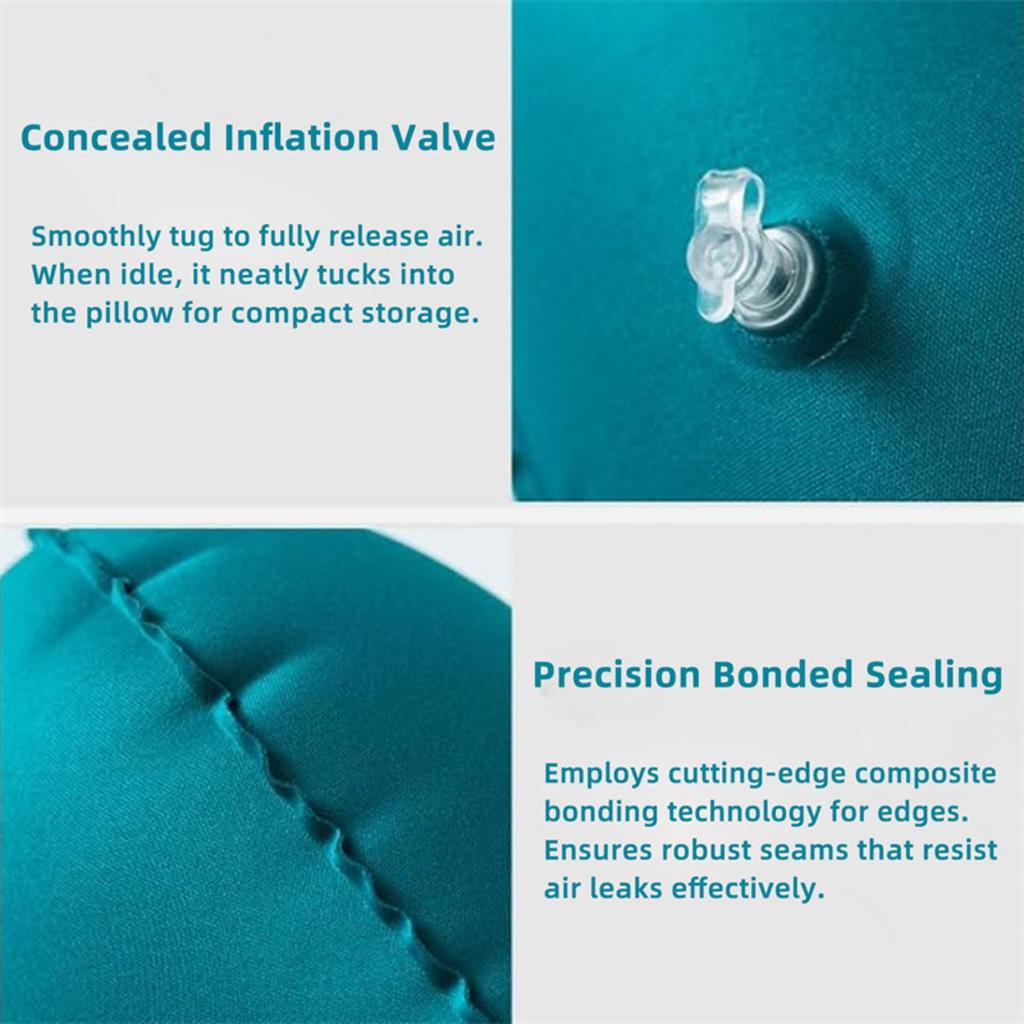 Flocking Inflatable Neck Pillow Portable Pillow Can Be Stored Self Filled Suitable For Outdoor Travel Camping Hiking