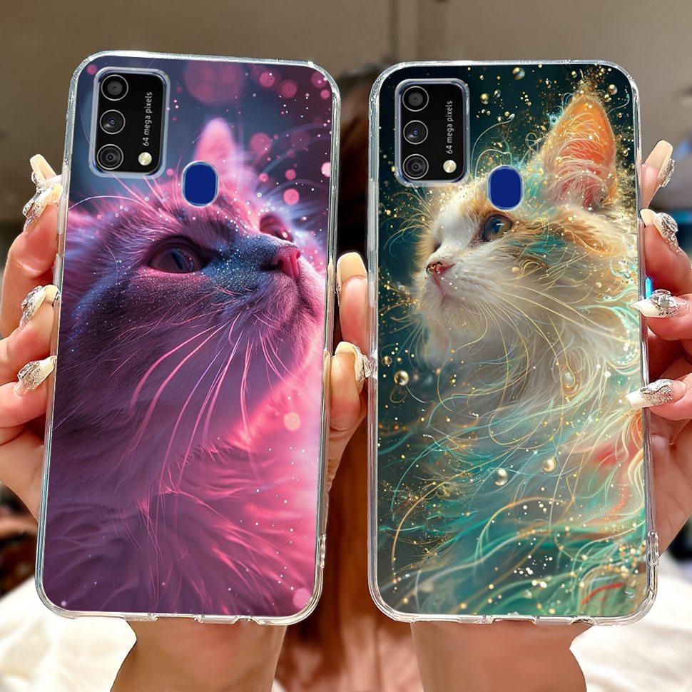 Cute Cat Caroon Cover For Samsung Galaxy A21s Case Soft Silicone Fundas Phone Cases For Samsung A 21s A21s SM-A217F Full Bumper
