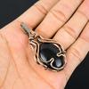 Amazing Black Onyx Gemstone Handmade Pure Copper Wire Wrapped Jewelry Pendant