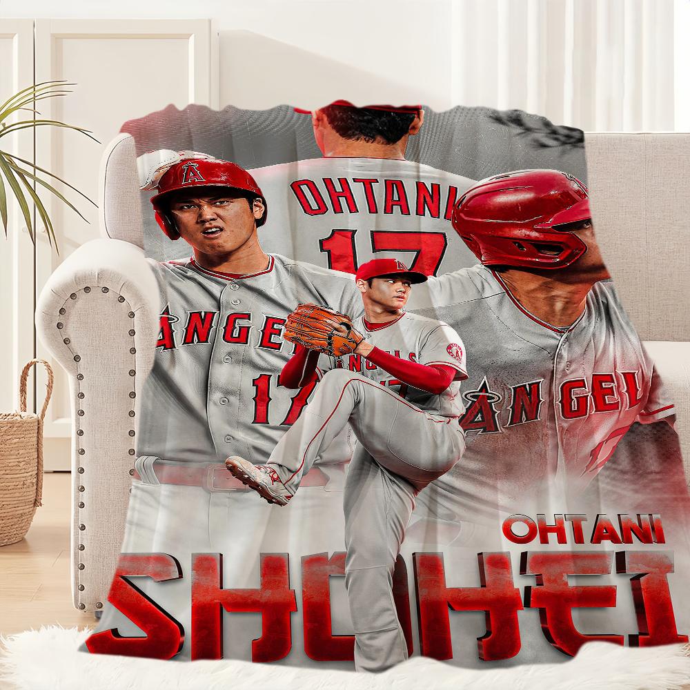 Baseball Player Star Blanket Plush Nap S-Shohei Sofa rug for O-Ohtani Living Room Office Bedroom Birthday Home Travel Kid Gifts