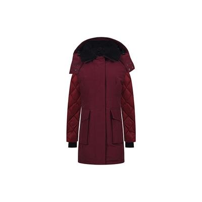 Elwin Series Black Label Mid-Length Long Sleeve Warm Down Jacket Women Outerwear Burgundy 3205LB-317