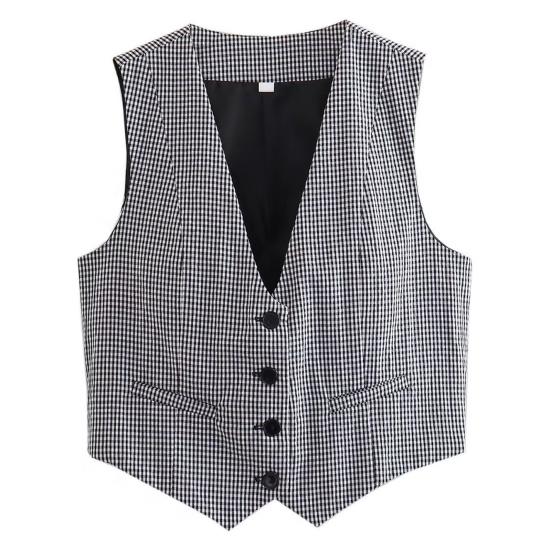 Женский формальный жилет с глубоким v-образным вырезом, однобортный кардиган без рукавов, однотонный свободный OL, офисная одежда, жилет, женское пальто