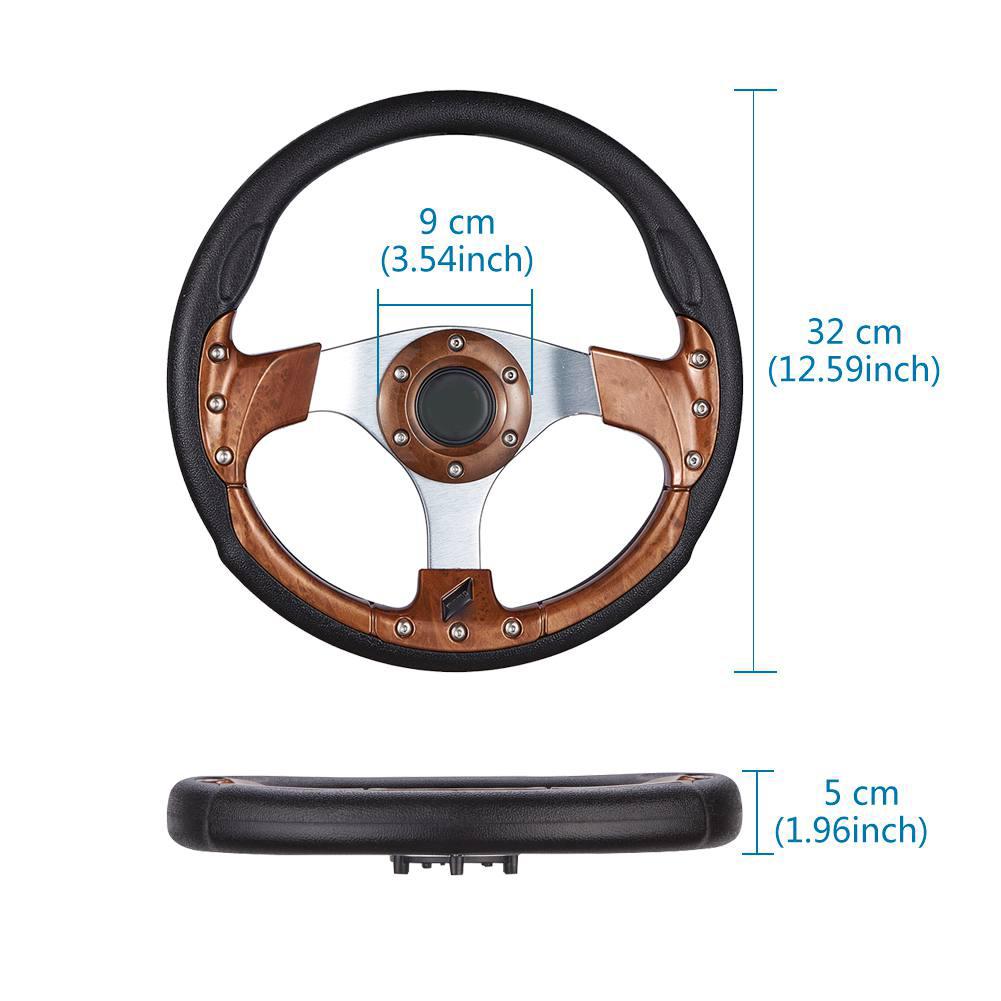 Автомобильный плоский руль WoodGrain с серебряными спицами, универсальный спортивный гоночный классический стиль