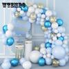 102pcs Baby Shower Birthday Balloons Blue Metallic Balloon Garland Arch Kit Welcome Girl Baptism Confetti Birthday Party Decoration