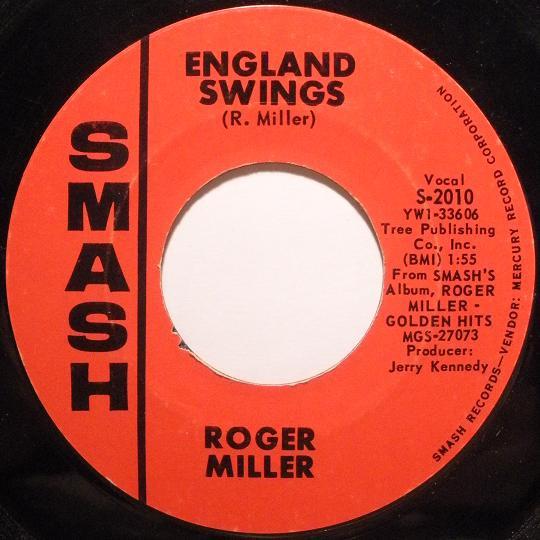 7-дюймовая пластинка ROGER MILLER - England Swings S2010 SMASH 1965 США Рок Б/у