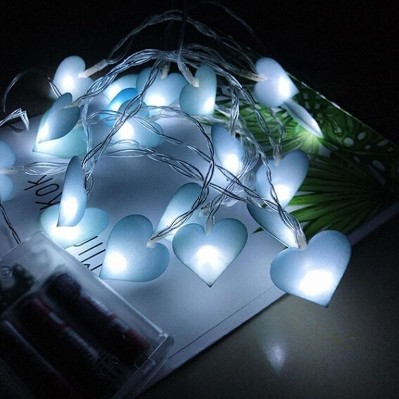 10Led/20Led/30Led Любовь в форме сердца Батарея Светодиодная гирлянда Гирлянда Ночная лампа Рождество Weddi