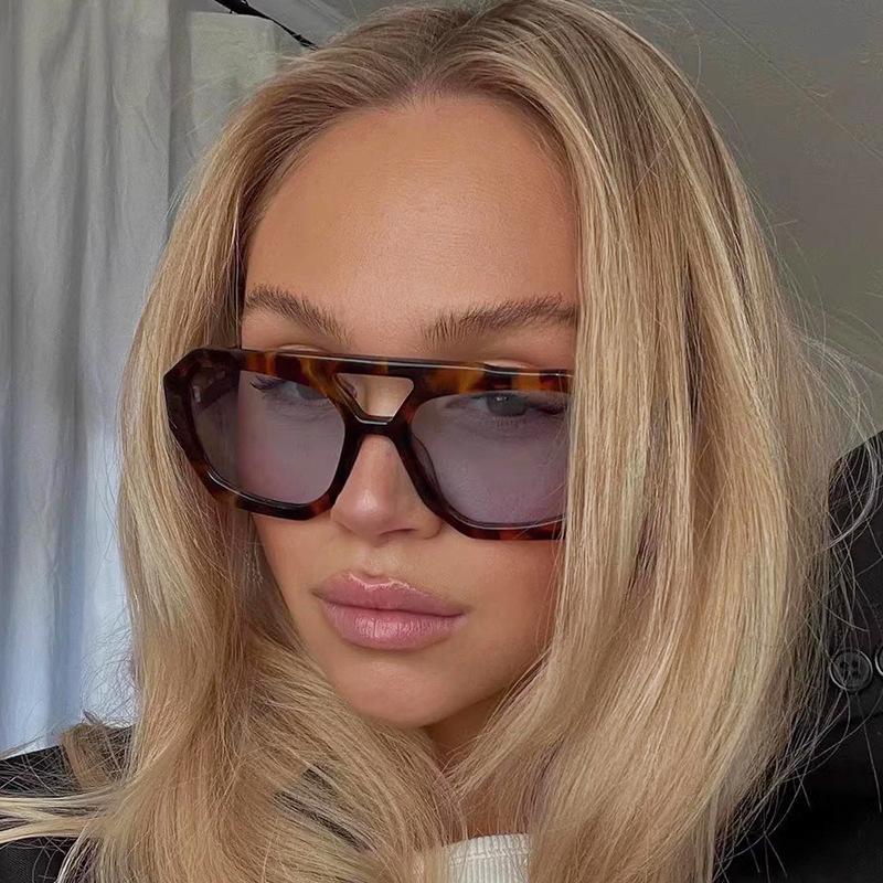 Модные женские солнцезащитные очки в стиле ретро с двойными перемычками, коричневые градиентные очки, большая оправа, модные роскошные дизайнерские солнцезащитные очки для мужчин, оттенки UV400