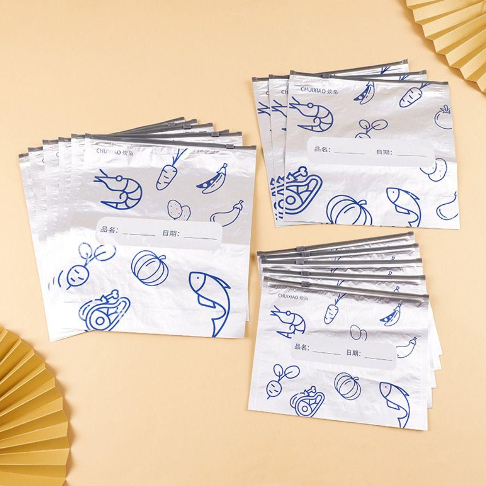 10Pcs/Bag Leakproof Freezer Stand Up Bag Aluminum Foil Kitchen Fresh Bag New Food Bag