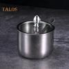 1/2/3Pcs Seasoning Jar Stainless Steel Sugar Container with Glass Lid And Spoon Kitchen Countertop Coffee Bar Sugar Bowl for Salt Spices Honey