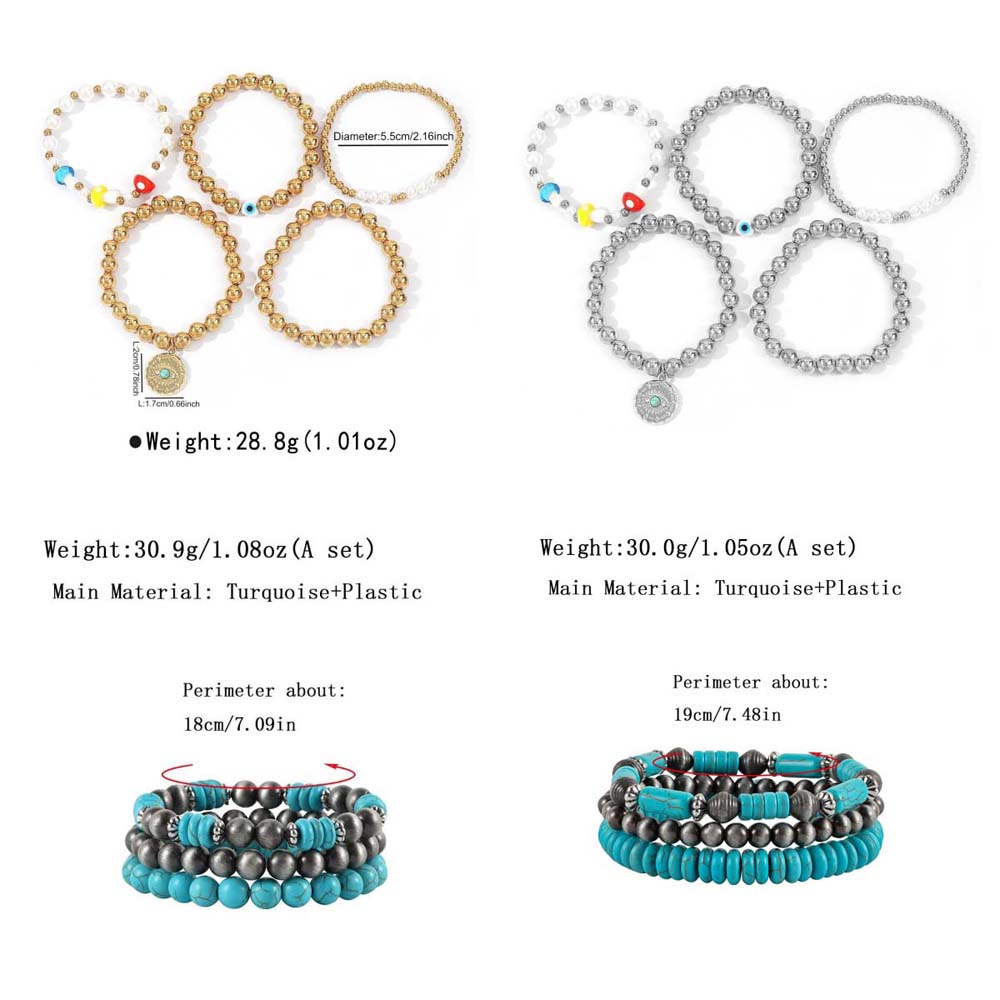 Beach Hand Bead Couple Turquoise Bracelet Bohemian Style Western Country Bracelets Summer