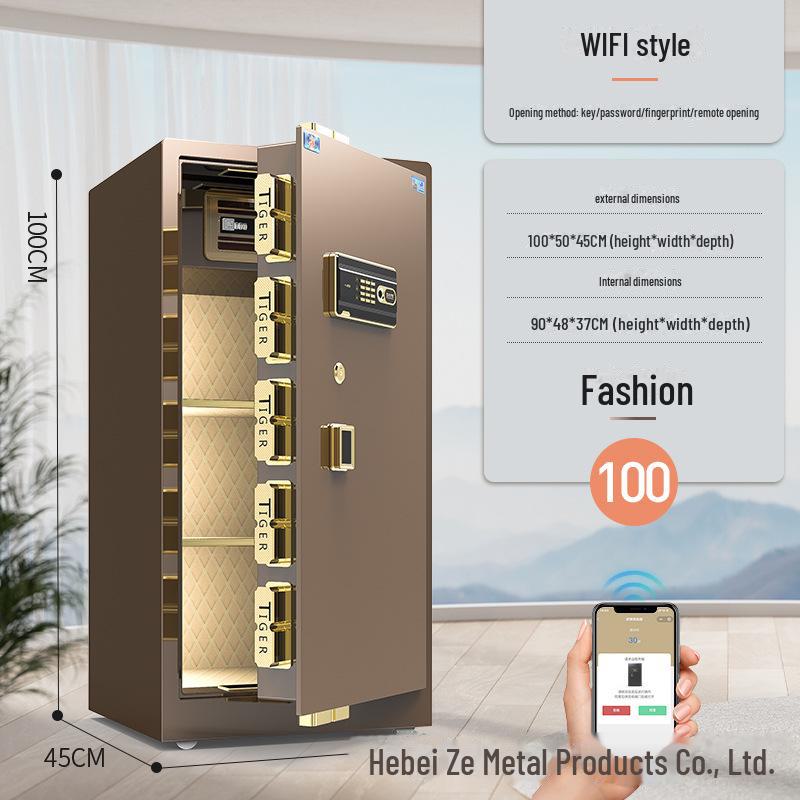 Tiger Brand All-Steel Fingerprint Safe for Home/Office - Anti-Theft Small Safe Deposit Box