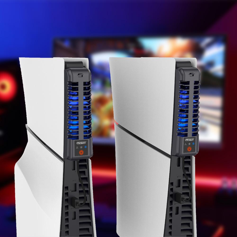 Вентилятор охлаждения для консоли Sony PS5 / PS5 Slim с 3 уровнями охлаждения, тихий вентилятор для игр, кулер с портом USB 2.0.