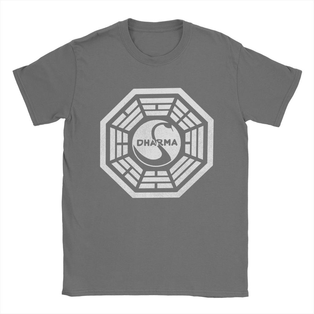 Мужские футболки Dharma Initiative Новинка 100% хлопок Футболки с коротким рукавом Футболки с круглым вырезом Одежда Большой размер