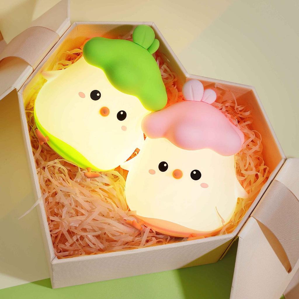 Kawaii Patter Light, перезаряжаемый силиконовый ночник, настольная лампа для спальни, мягкий свет, защита глаз для сна