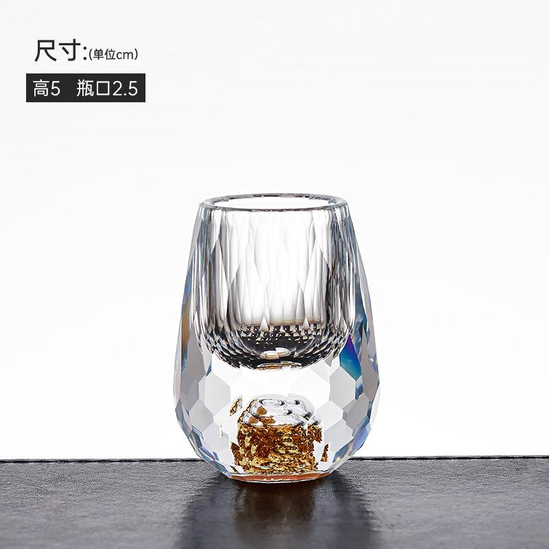 Креативная хрустальная рюмка для байцзю, высококлассная рюмка «Цзиньшань», рюмка для байцзю с золотой фольгой, бытовой набор рюмок на один глоток, винный набор, подарочная упаковка