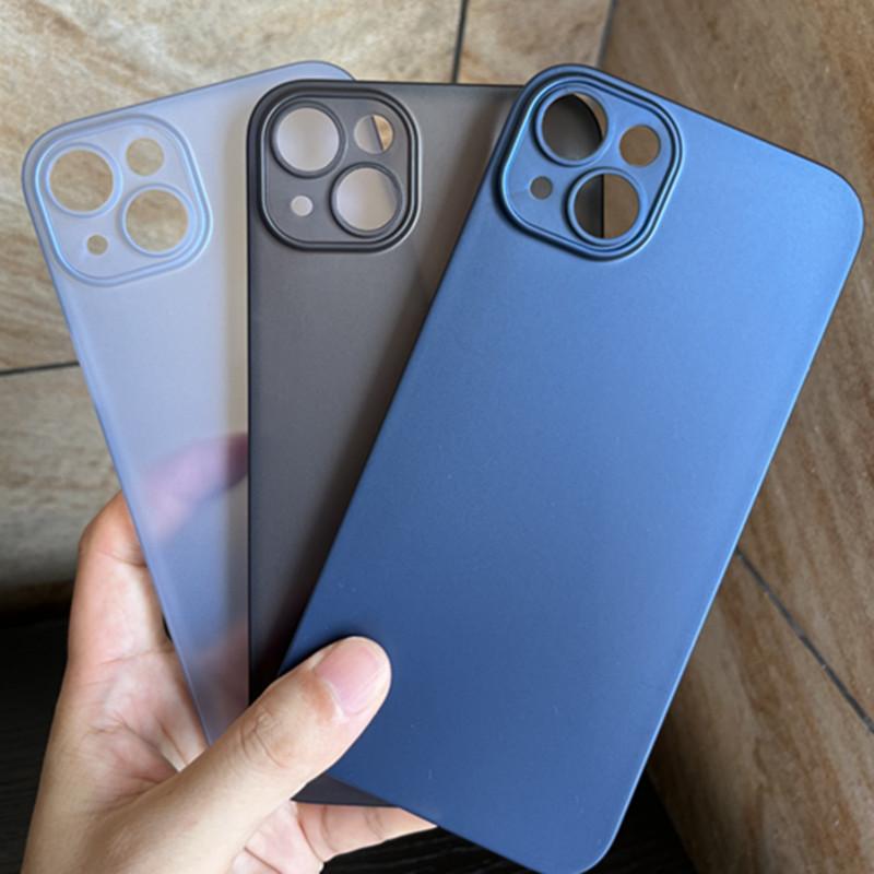 Apple 14 Transparent Mobile Phone Case IPhone 14plus Solid Color Full Inclusive Pp Hard Shell