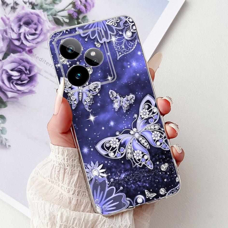 Чехол для Realme GT 7 7T 2025 Популярный Цветок Мягкий Прозрачный Силикон ТПУ Защитная Крышка Для Realme GT7 Pro RMX5011 Чехол-Ракушка для Телефона