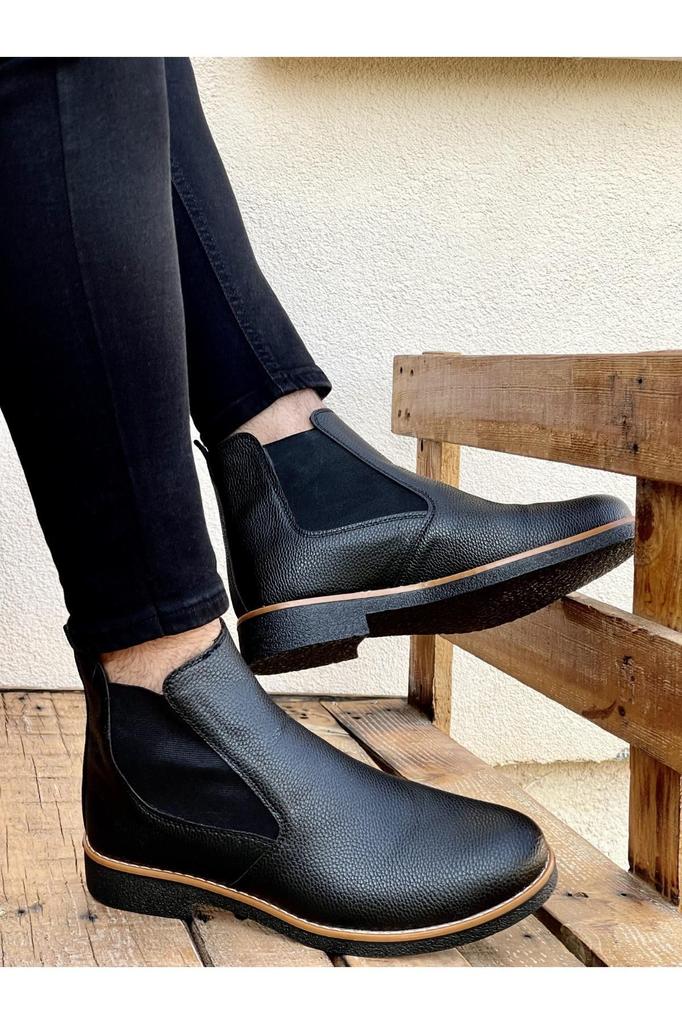 Мужские модные ботинки из искусственной кожи на толстом каблуке, ортопедические ботинки «Челси» унисекс, обувь
