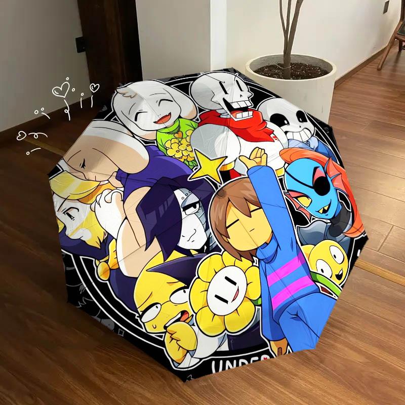 1pc UnderTale Themed High-quality Umbrella,Automatic Opening and Closing Umbrella,Multi-functional Umbrella G0811370