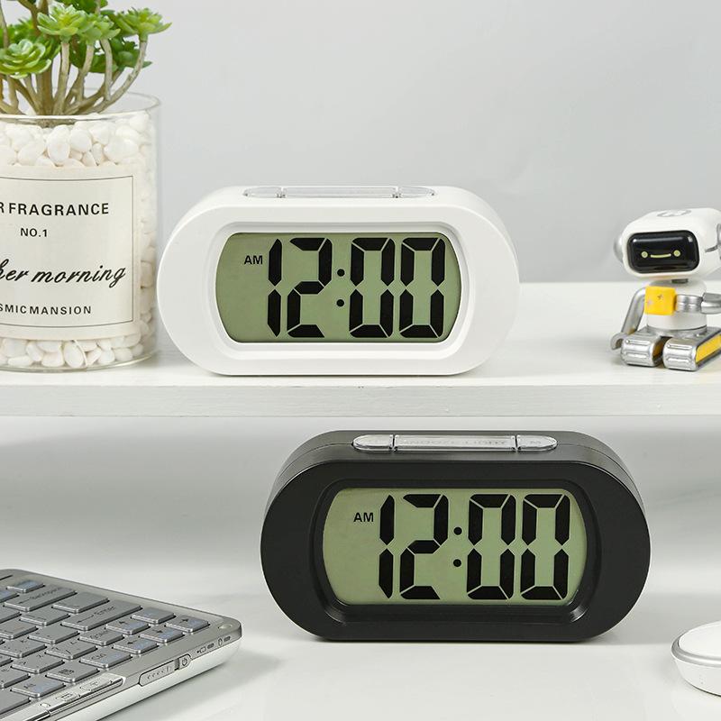 Supply home bedside electronic alarm clock, silent lazy snooze smart clock LCD large screen digital clock