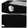 Composite Board Lint Jewelry Rings Storage Box Display Case Holder Organizer Black