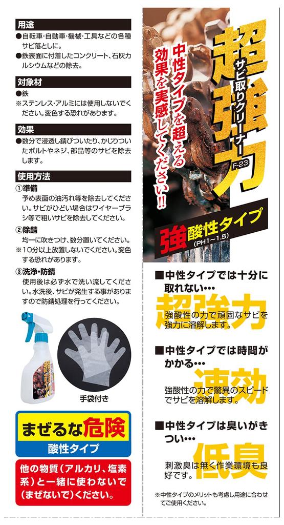 SK11 Суперсильный удалитель ржавчины, Кислотный, 250 мл, F-23