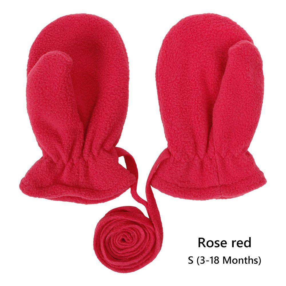 4T Polar Fleece Easy-On Baby Toddler Lanyard Mittens Boys Girls Gloves Fleece Lined Kids Mittens